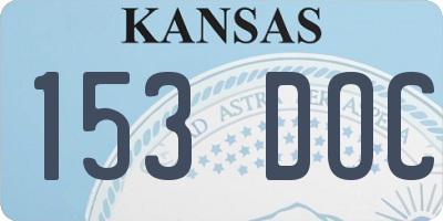 KS license plate 153DOC