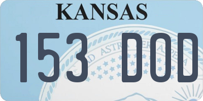 KS license plate 153DOD