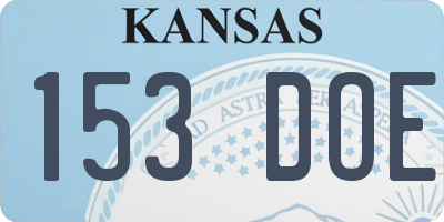 KS license plate 153DOE