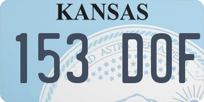 KS license plate 153DOF