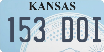 KS license plate 153DOI