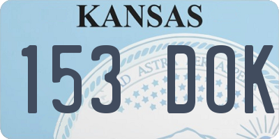 KS license plate 153DOK