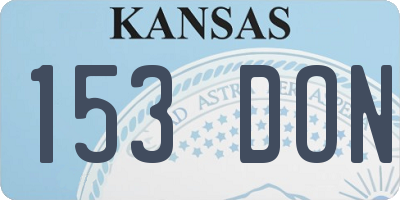 KS license plate 153DON