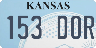 KS license plate 153DOR