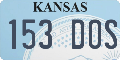 KS license plate 153DOS