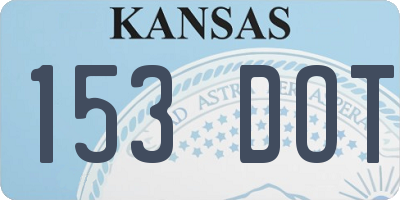 KS license plate 153DOT