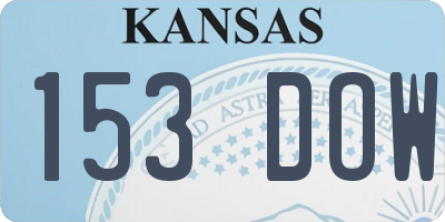 KS license plate 153DOW