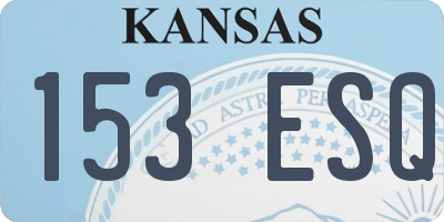 KS license plate 153ESQ