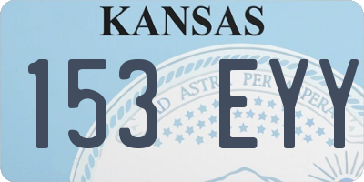 KS license plate 153EYY