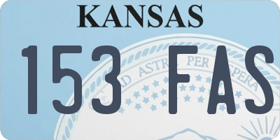 KS license plate 153FAS