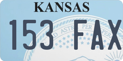 KS license plate 153FAX