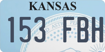KS license plate 153FBH