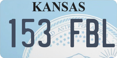 KS license plate 153FBL