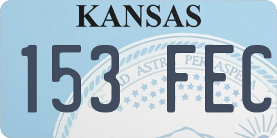 KS license plate 153FEC