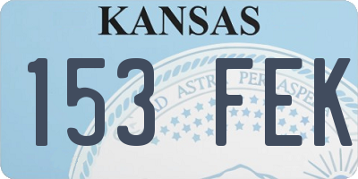 KS license plate 153FEK