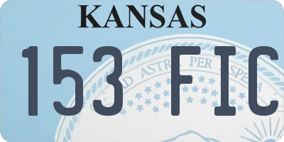 KS license plate 153FIC