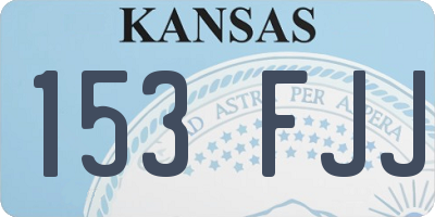 KS license plate 153FJJ