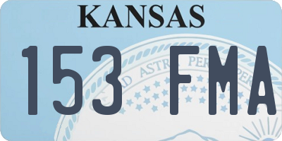 KS license plate 153FMA