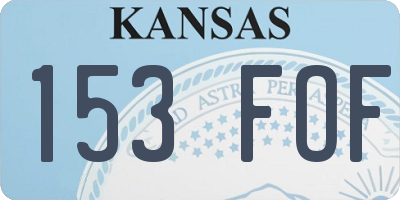 KS license plate 153FOF