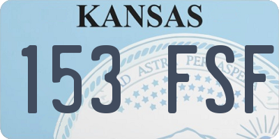 KS license plate 153FSF