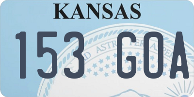 KS license plate 153GOA