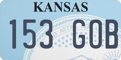 KS license plate 153GOB