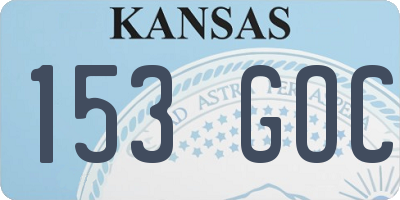 KS license plate 153GOC