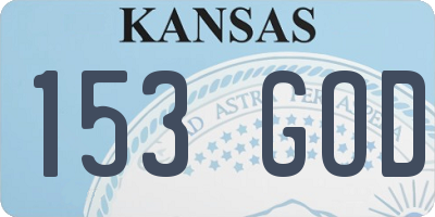 KS license plate 153GOD