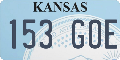 KS license plate 153GOE