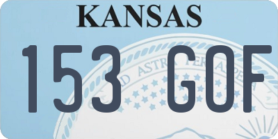 KS license plate 153GOF
