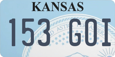 KS license plate 153GOI