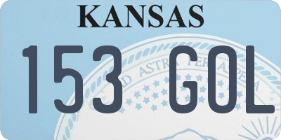 KS license plate 153GOL