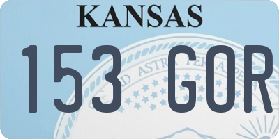 KS license plate 153GOR
