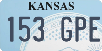 KS license plate 153GPE