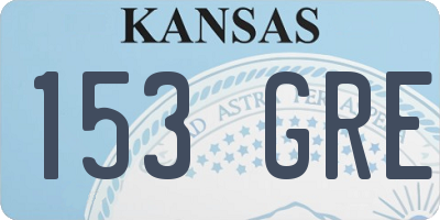 KS license plate 153GRE