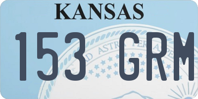 KS license plate 153GRM
