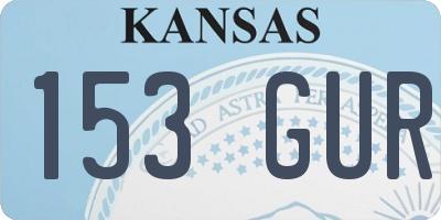 KS license plate 153GUR