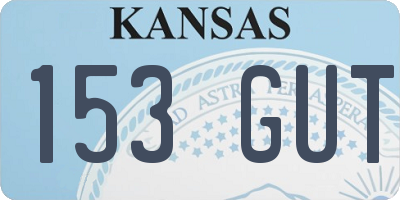 KS license plate 153GUT