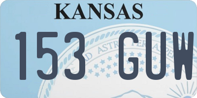 KS license plate 153GUW