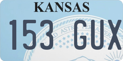 KS license plate 153GUX