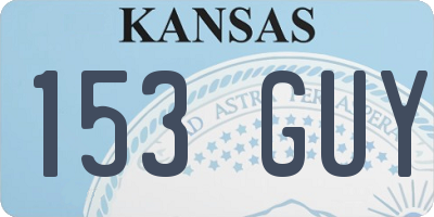 KS license plate 153GUY