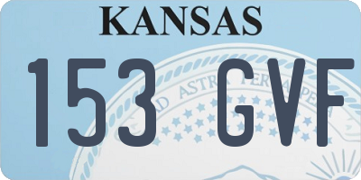 KS license plate 153GVF