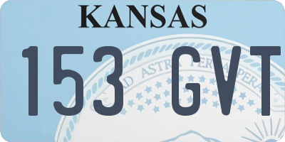 KS license plate 153GVT