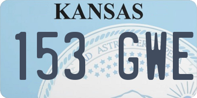KS license plate 153GWE