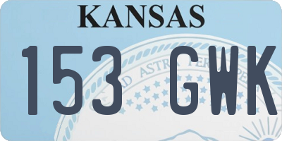 KS license plate 153GWK