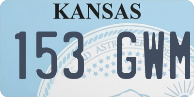 KS license plate 153GWM