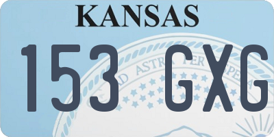 KS license plate 153GXG