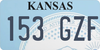 KS license plate 153GZF