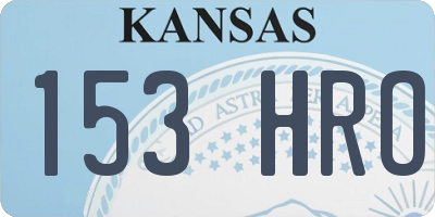 KS license plate 153HRO
