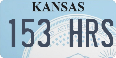 KS license plate 153HRS